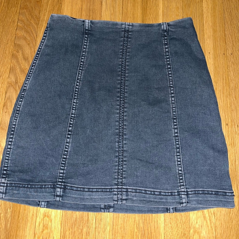 Denim free people skirt.